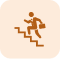 Icon of a person with a briefcase climbing stairs, symbolizing growth in environmental consulting.